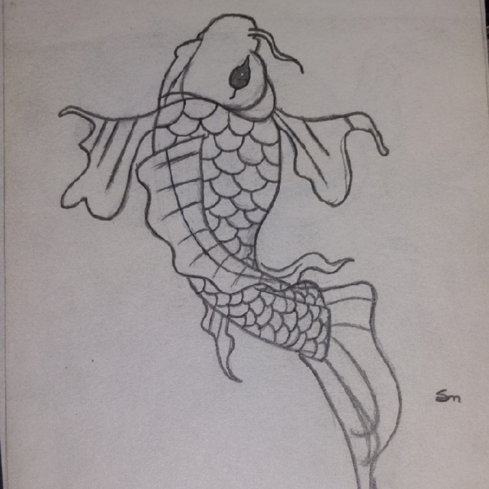 Elegant Gray Fish Art Print